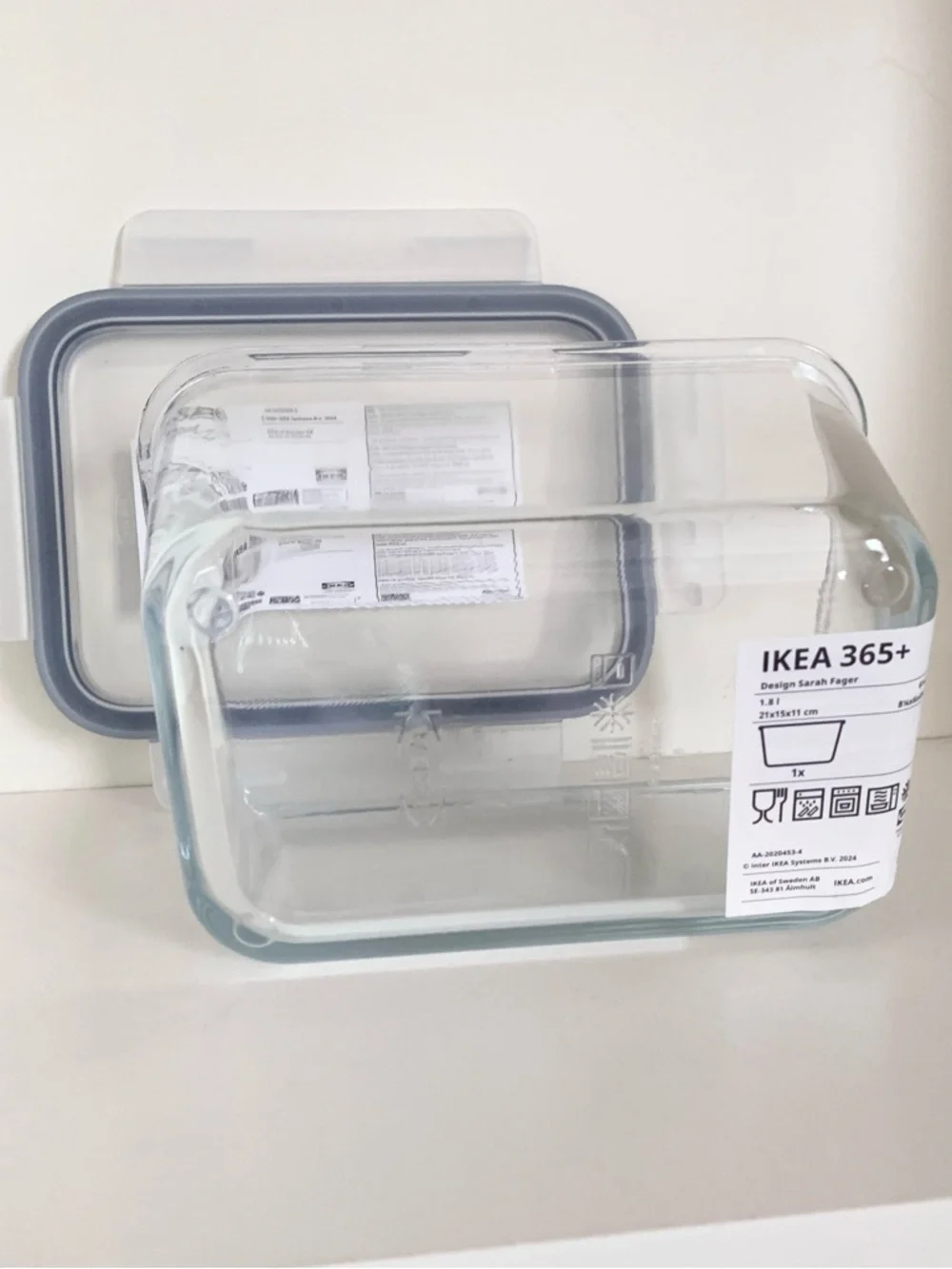 IKEA large 61 oz Glass Food storage Container with lid